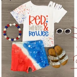 Fourth of July teen girl outfit (accessories not included) only the shirt & shor